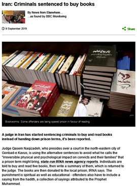 Iran Criminals sentenced to buy books - BBC News